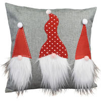 Dekokissen Dekokissen_Wichtel grau 40x40cm - rot/grau (40,00/40,00cm)