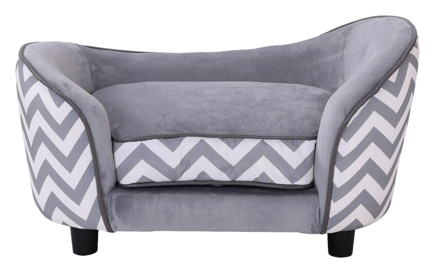 PawHut Hundebett grau Holz B/H/L: ca. 41x33,5x67 cm Hundebett - grau (67,00/41,00/33,50cm) - PawHut
