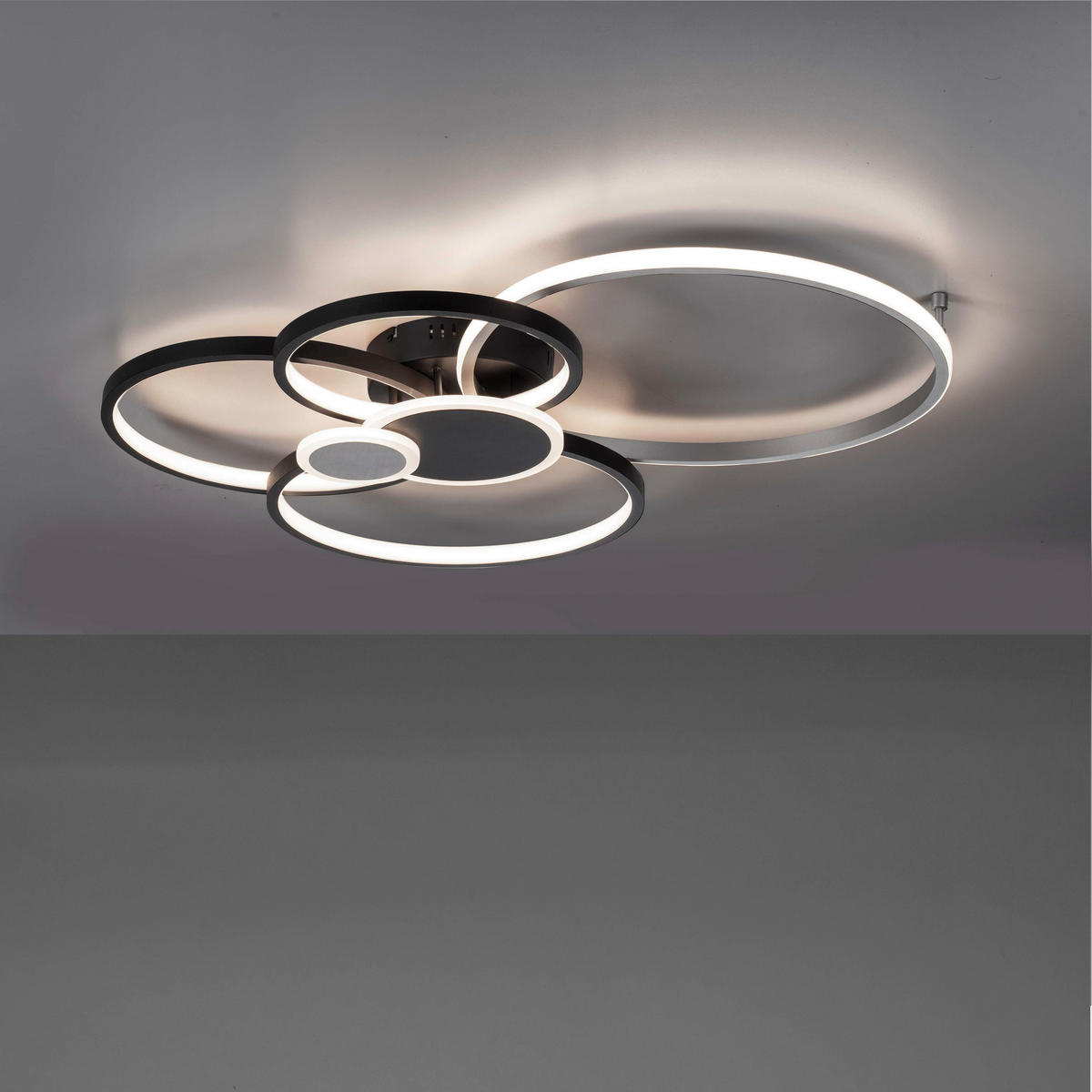 Just Light LED-Deckenleuchte schwarz Alu B/H/L: ca. 67x11,3x85 cm LED-Deckenleuchte_Papilon - schwarz (85,00/67,00/11,30cm) - Just Light