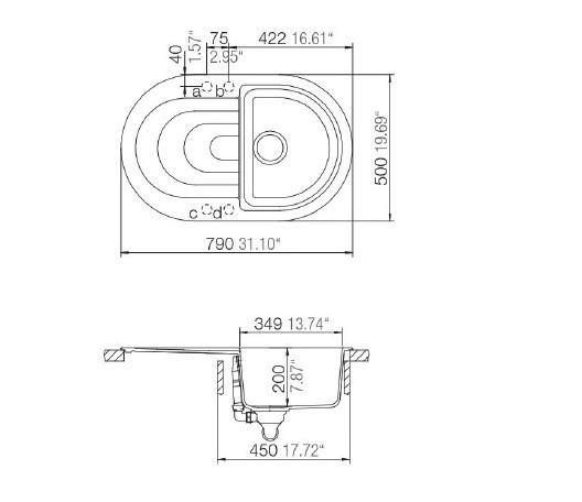 Respekta Einbauspüle Phoenix 79 x 50 W ...