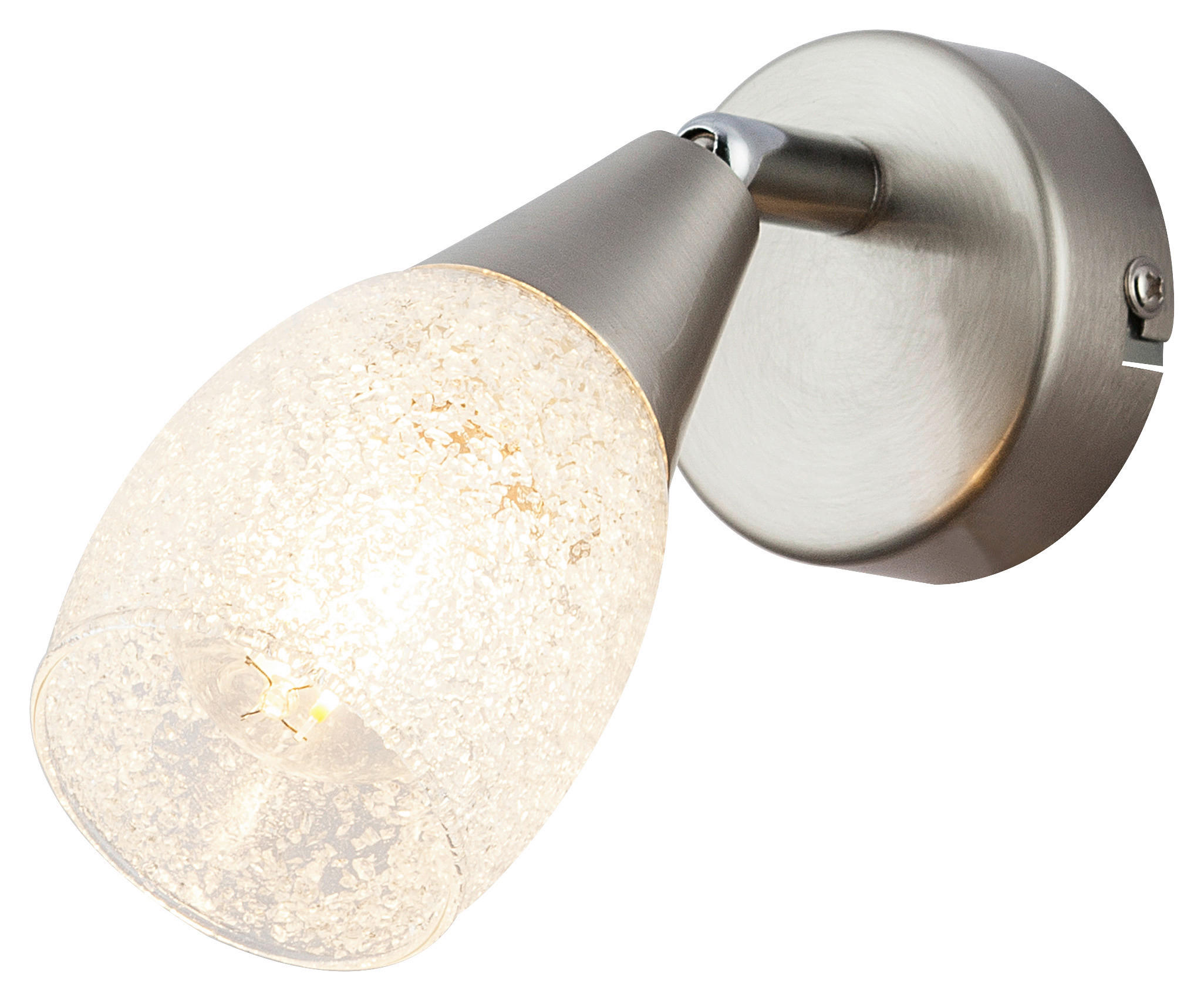 GLOBO Spot 54813-1 nickel matt klar Glas Metall Acryl B/L: ca. 7x14 cm 1 Brennstellen Spot_1flg.Franziska - klar/nickel matt (7,00/14,00cm) - GLOBO