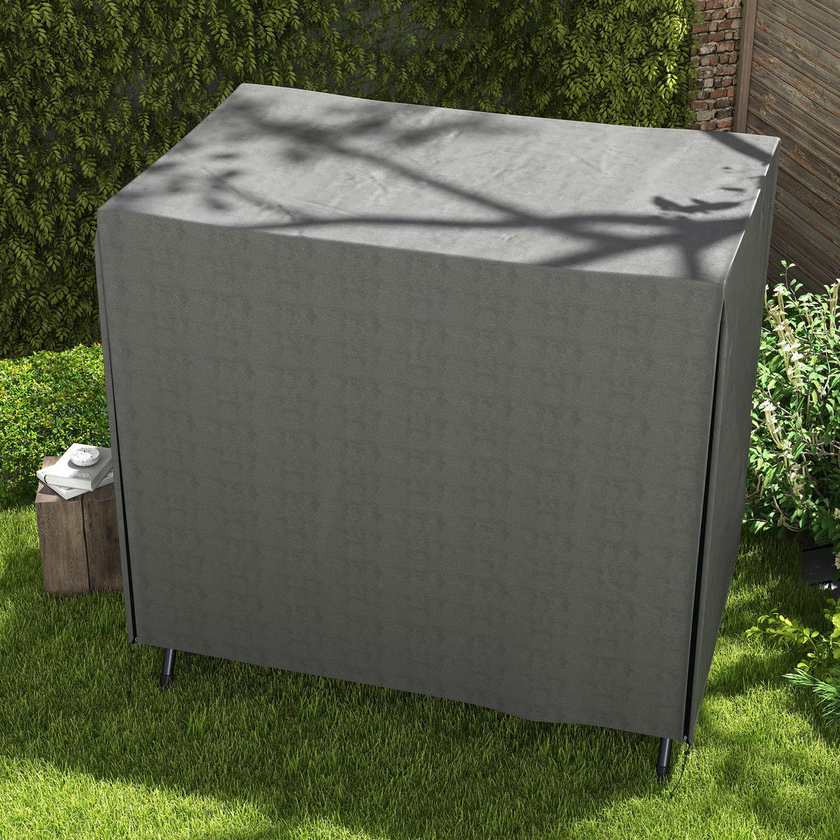 Outsunny Abdeckplane dunkelgrau Polyester B/H/L: ca. 114x152x177 cm Abdeckung für Schaukel - dunkelgrau (177,00/114,00/152,00cm) - Outsunny