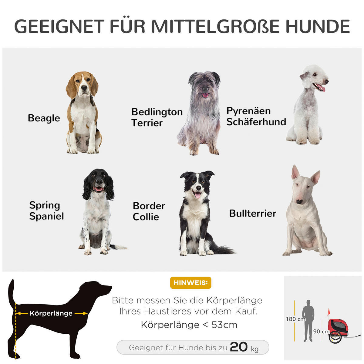 PawHut Fahrradanhänger rot rot B/H/L: ca. 73x90x130 cm Fahrradanhänger - rot/schwarz (130,00/73,00/90,00cm) - PawHut