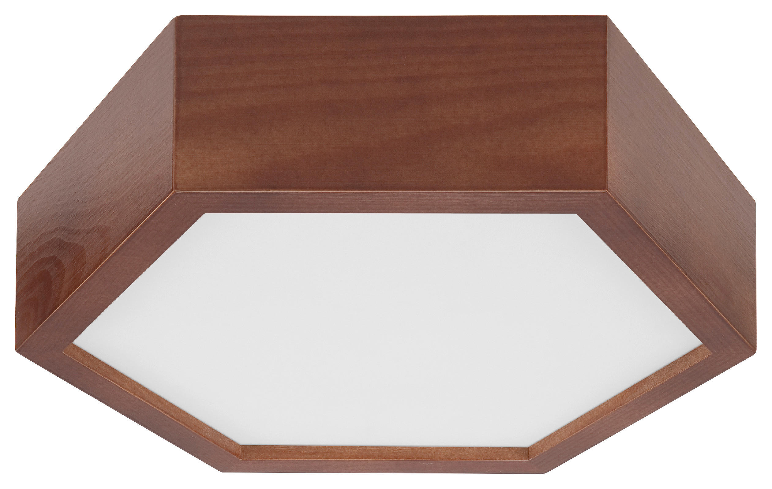 Lamkur Deckenleuchte rustikal Holz Glas B/H/L: ca. 33x12x33 cm 1 Brennstellen Hex - rustikal (33,00/33,00/12,00cm) - Lamkur