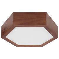 Lamkur Deckenleuchte rustikal Holz Glas B/H/L: ca. 33x12x33 cm 1 Brennstellen Hex - rustikal (33,00/33,00/12,00cm) - Lamkur