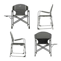 VCM Campingstuhl 2er Set grau Aluminium B/H/T: ca. 59x87x51 cm 2er Set - braun/weiß (59,00/87,00/51,00cm) - VCM