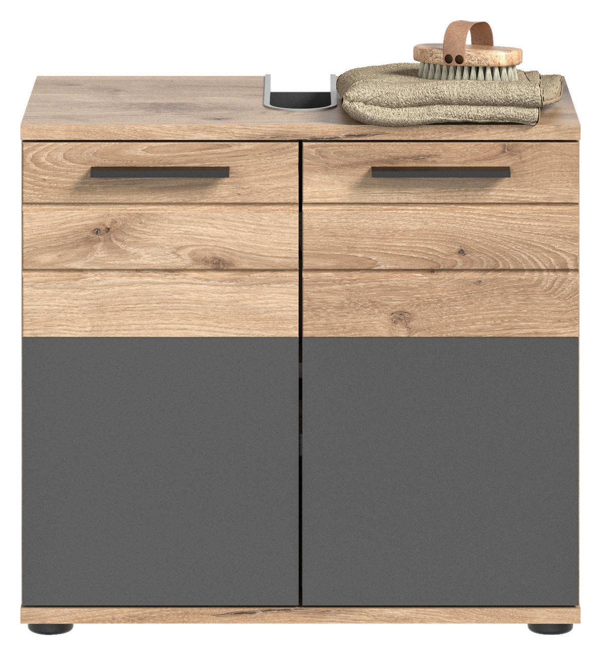 Badezimmer-Set MASON Nox Oak Nachbildung edles Basaltgrau Nachbildung B/H/T: ca. 164x190x34 cm MASON - edles Basaltgrau (164,00/190,00/34,00cm) - xonox.home