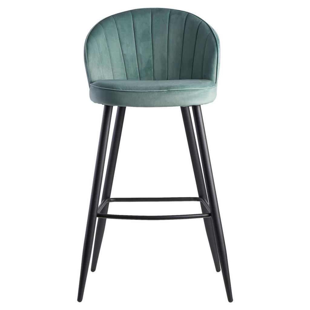 Thumbnail - Barhocker grün schwarz Stoff Eisen B/H/T: ca. 56x102,5x52,5 cm