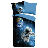 Baumwoll Bettwäsche Astronaut Renforce Astronaut - blau (135,00/200,00cm) - Good Morning