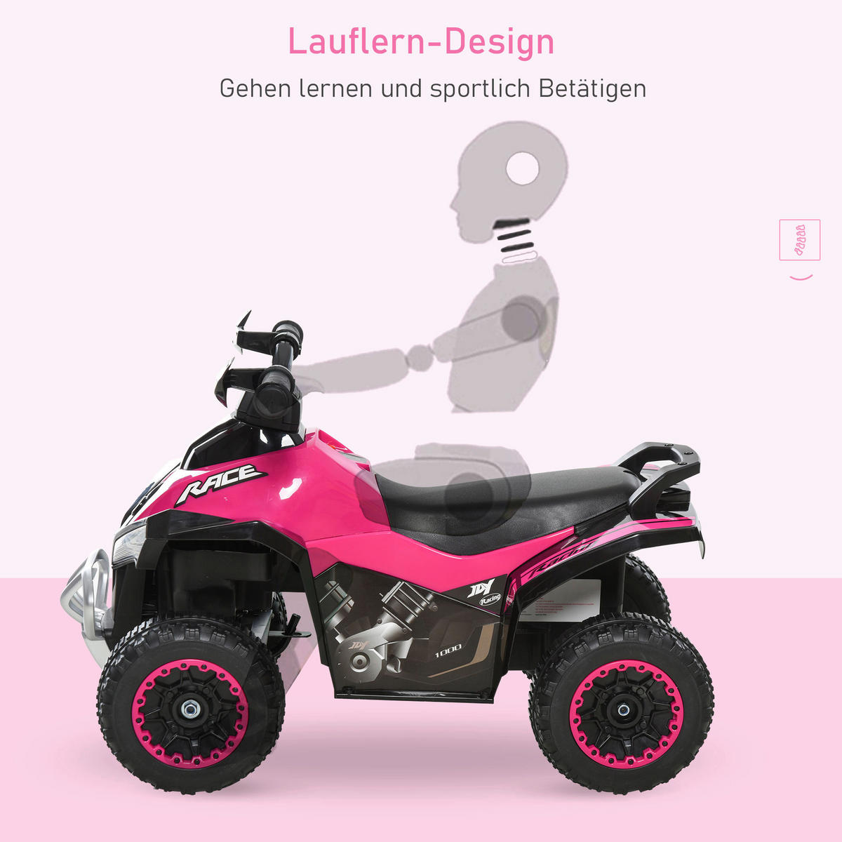 HOMCOM Kinder-Rutschfahrzeug B/H/L: ca. 38x44x67,5 cm Rutschfahrzeug - rosa (67,50/38,00/44,00cm) - HOMCOM