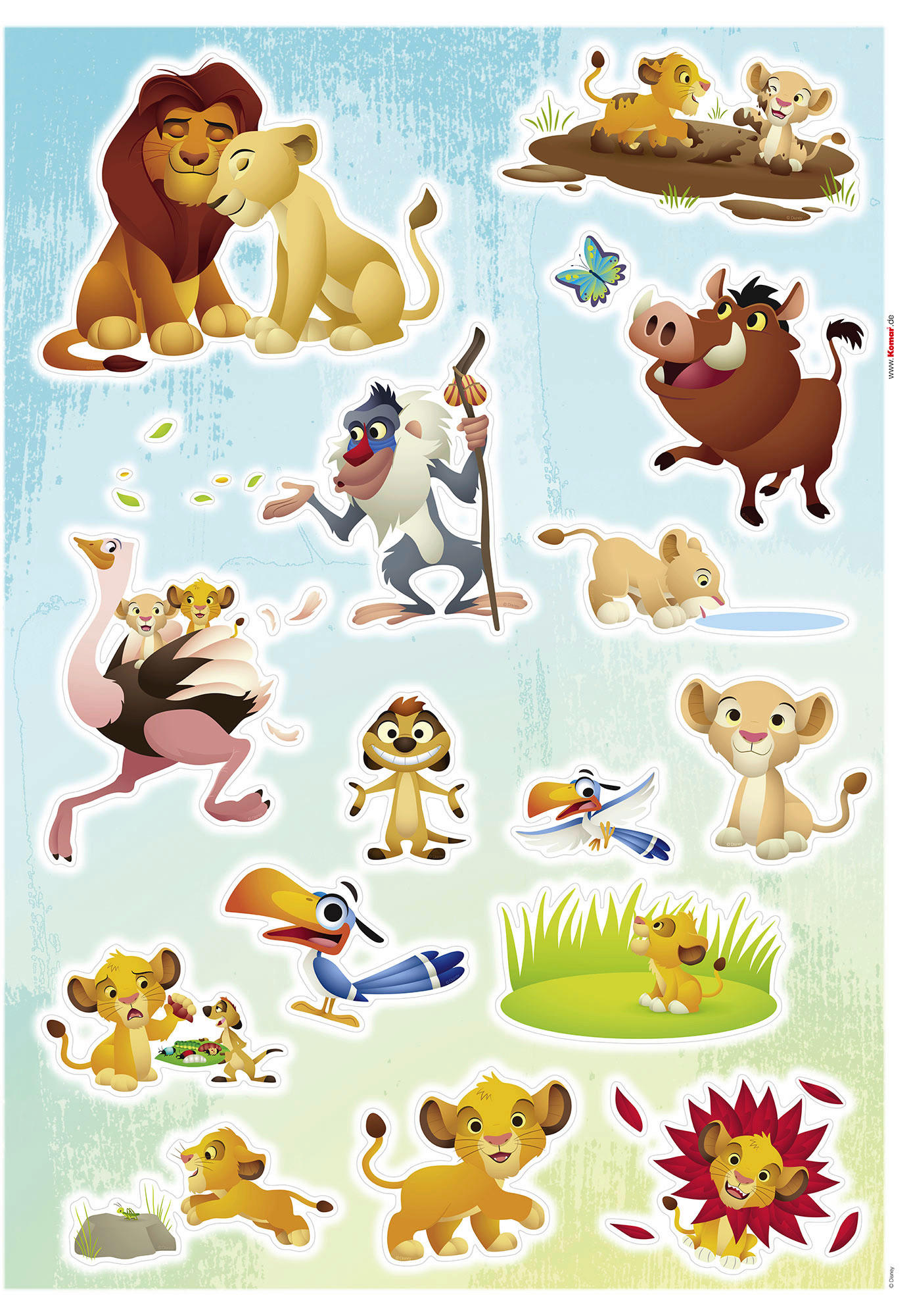 Komar Wandtattoo Lion King Wildlife König der Löwen Lion King Wildlife B/L: ca. 50x70 cm Lion King Wildlife - (50,00/70,00cm) - Komar