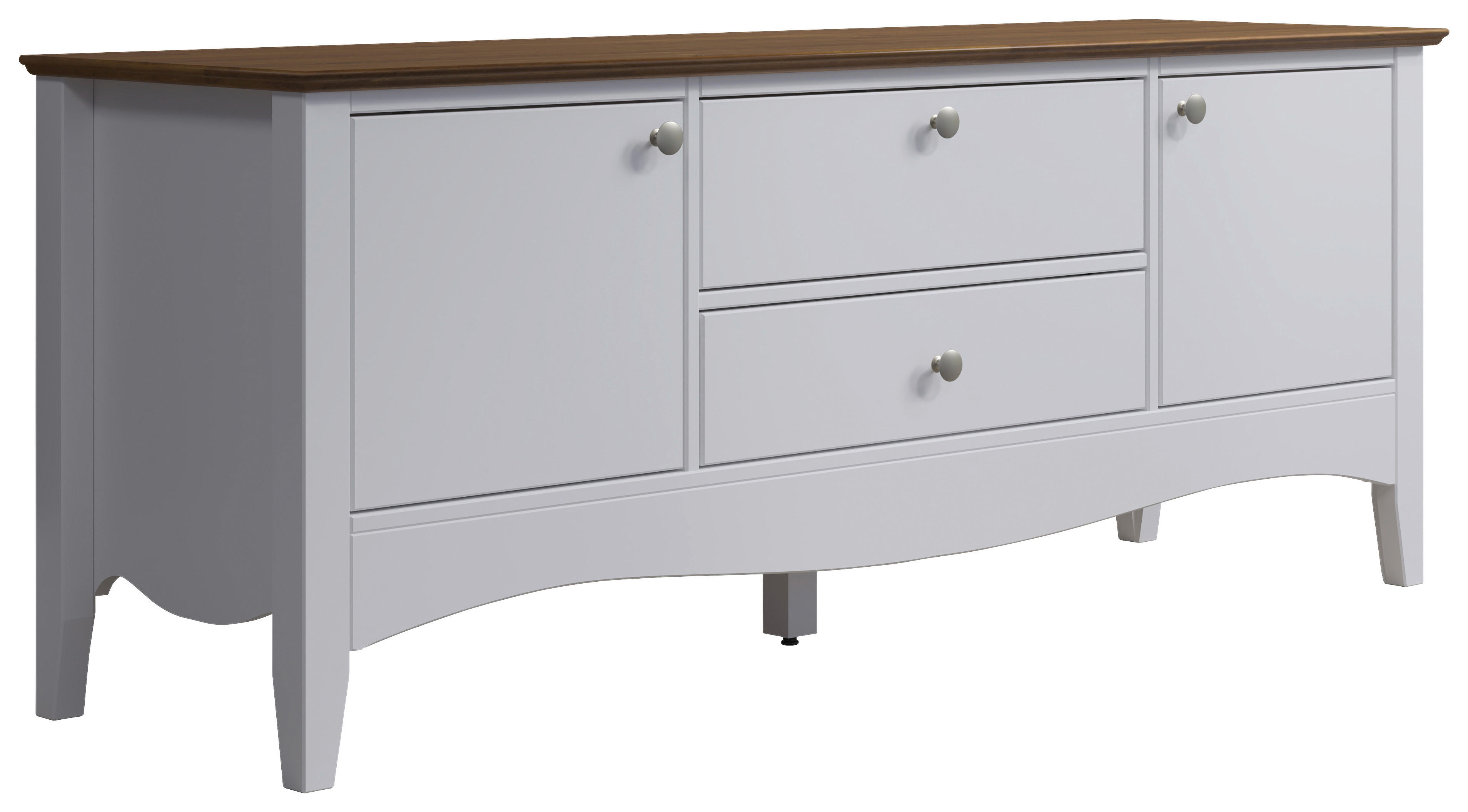 TV-Lowboard Lissabon weiß lackiert café braun lackiert B/H/T: ca. 140x58x42 cm Lissabon - weiß/café braun (140,00/58,00/42,00cm)