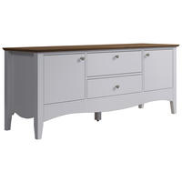 TV-Lowboard Lissabon weiß lackiert café braun lackiert B/H/T: ca. 140x58x42 cm Lissabon - weiß/café braun (140,00/58,00/42,00cm)