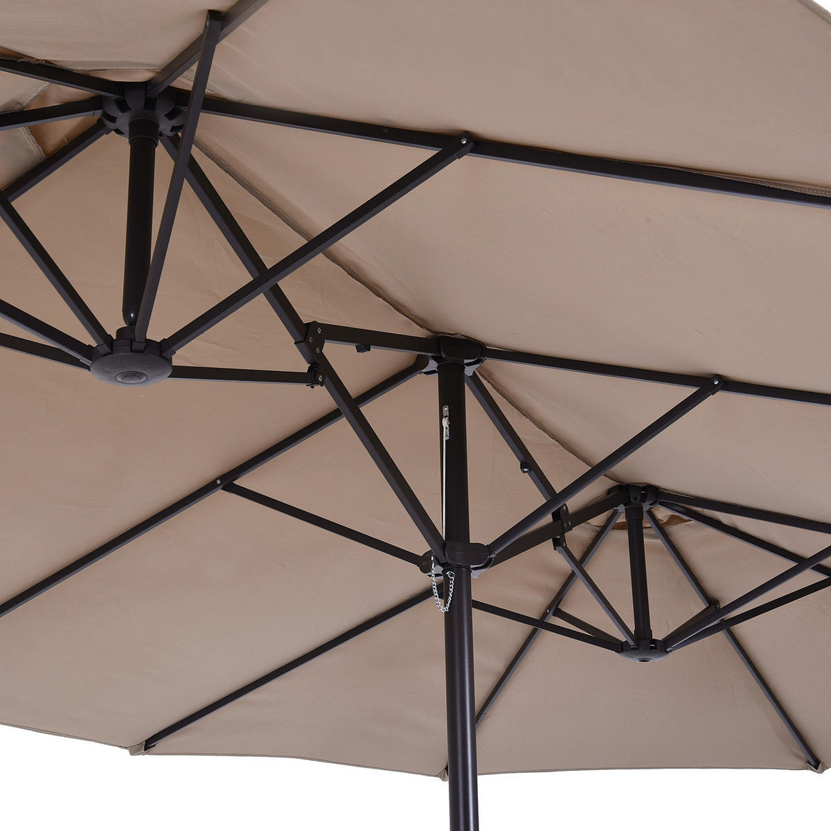 Outsunny Marktschirm café braun Metall B/H/L: ca. 270x240x460 cm Marktschirm - café braun (460,00/270,00/240,00cm) - Outsunny