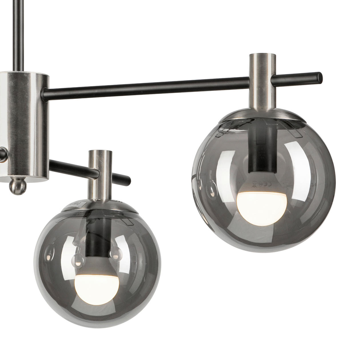 Lamkur Deckenleuchte Chrom Glas Stahl B/H/L: ca. 61x53x61 cm E14 4 Brennstellen LILOU - Chrom (61,00/61,00/53,00cm) - Lamkur