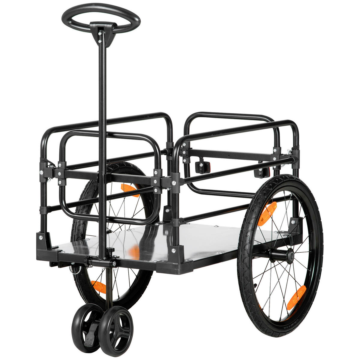 HOMCOM Fahrradanhänger grau grau B/H/L: ca. 64x130x103 cm Lastenanhänger - schwarz/grau (103,00/64,00/130,00cm) - HOMCOM