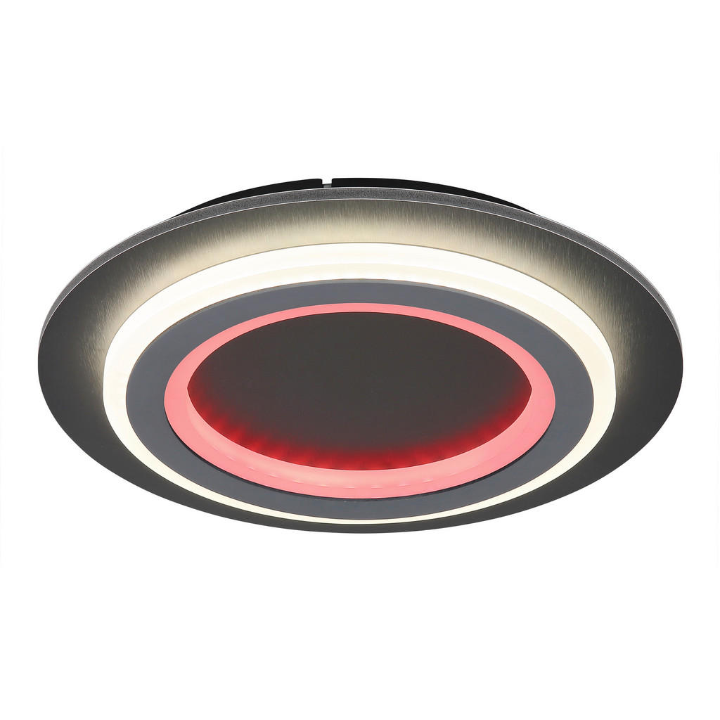 Thumbnail - GLOBO LED-Deckenleuchte mattschwarz Opal grau Metall Kunststoff Acryl H/D: ca. 5,5x34 cm 1 Brennstellen
