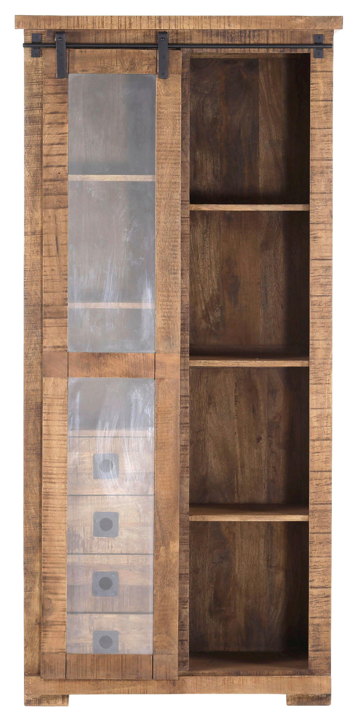 Vitrine Kongo sägerau natur B/H/T: ca. 90x190x47 cm Kongo - natur/sägerau (90,00/190,00/47,00cm)