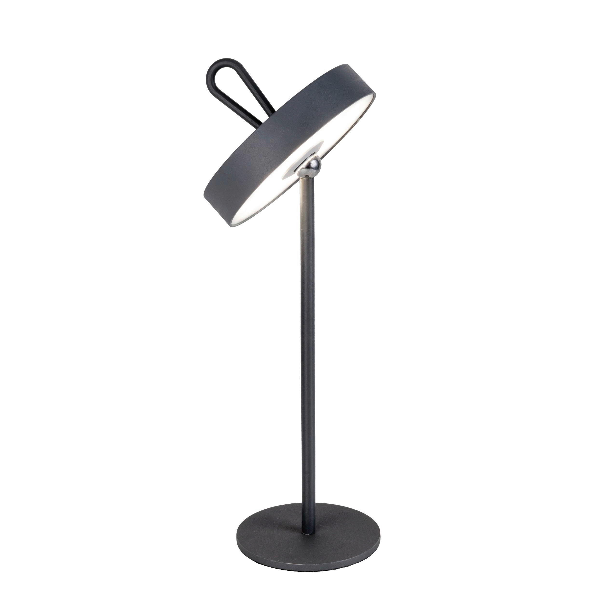 Näve Leuchten LED-Tischleuchte grau Kunststoff Metall B/H/T/D: ca. 12,5x35x12,5x12,5 cm