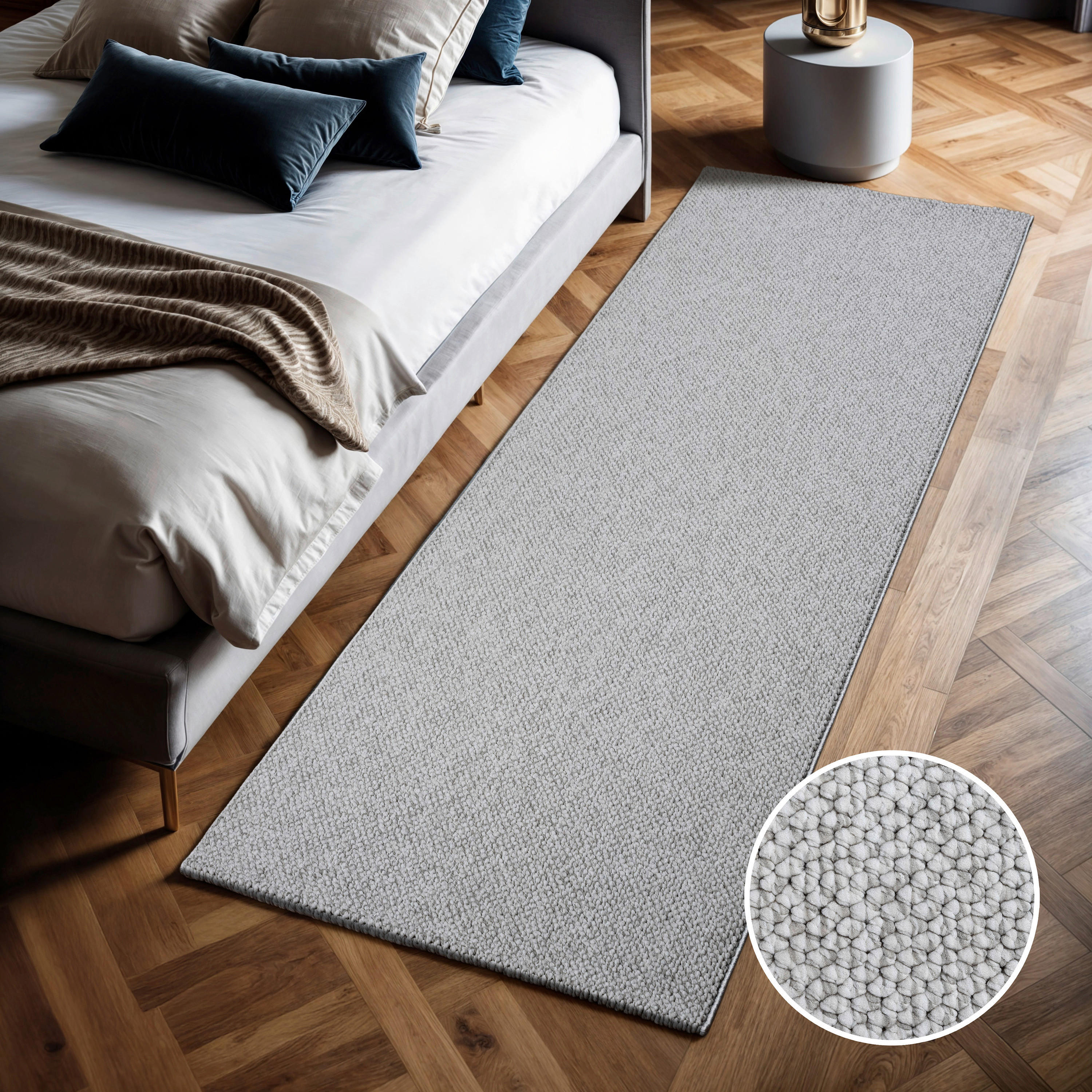 Sanat Teppich LORA PLUS hellgrau B/L: ca. 80x300 cm LORA PLUS - hellgrau (80,00/300,00cm) - Sanat