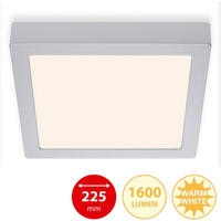 GLOBO LED-Deckenleuchte Chrom Metall B/H/T: ca. 22,5x3,2x22,5 cm LED-Deckenleuchte_Fire - Chrom (22,50/3,20/22,50cm) - GLOBO