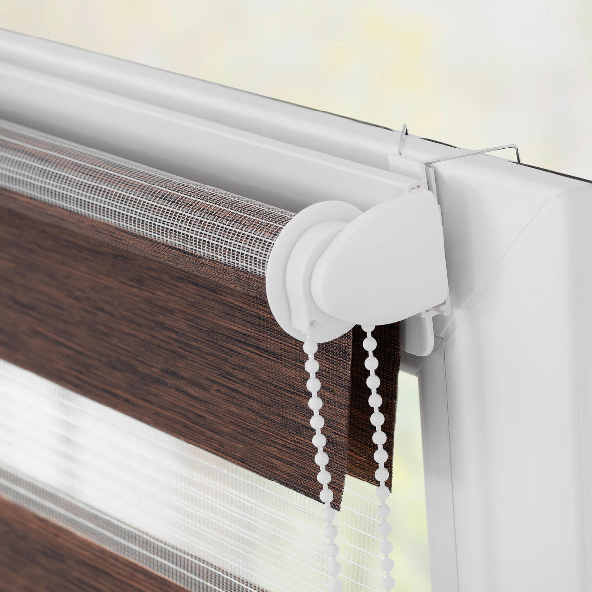 Doppelrollo Duo meliert dunkelbraun B/L: ca. 45x150 cm Duo meliert - dunkelbraun (45,00/150,00cm) - LICHTBLICK