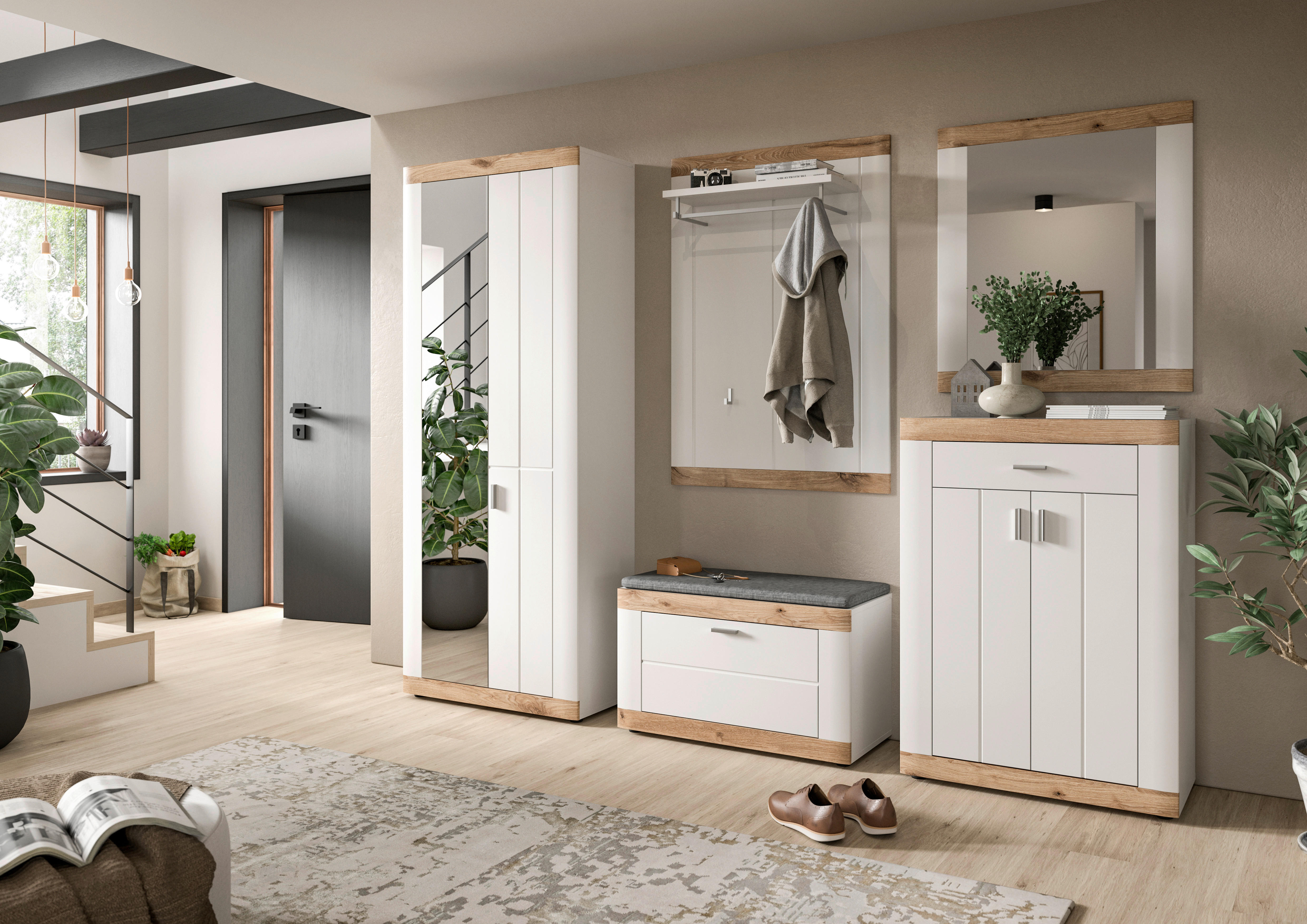Garderobenspiegel LAREDO weiß matt MDF B/H/T: ca. 73x82x2 cm LAREDO - weiß (73,00/82,00/2,00cm) - xonox.home