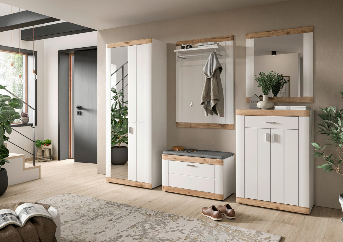 Garderobenspiegel LAREDO weiß matt MDF B/H/T: ca. 73x82x2 cm LAREDO - weiß (73,00/82,00/2,00cm) - xonox.home