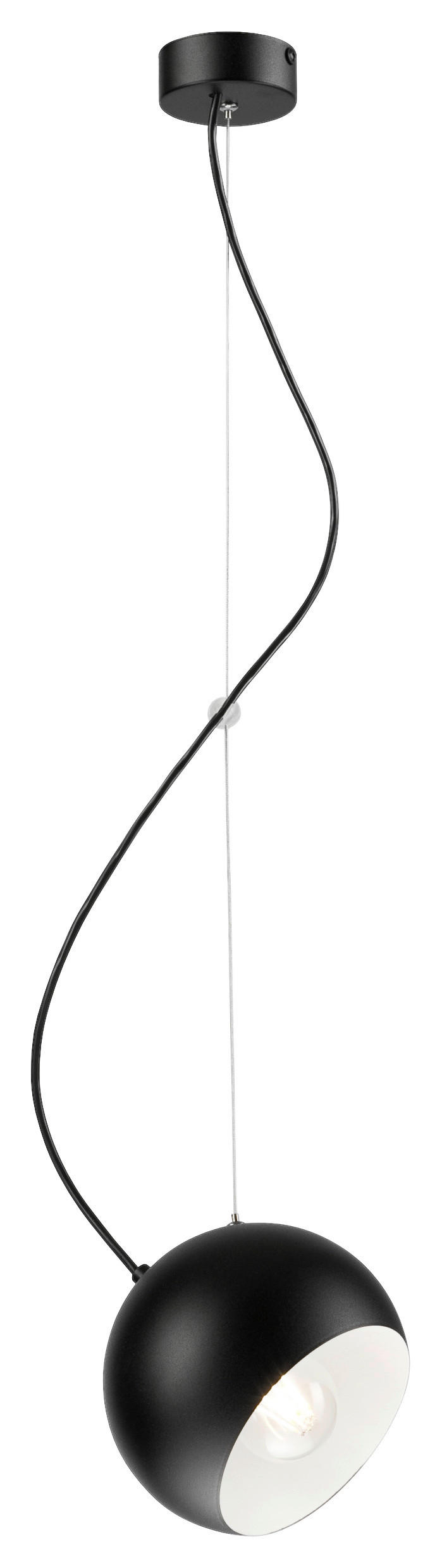 Lamkur Pendelleuchte INEZ 37462 schwarz Stahl H/L: ca. 85x17 cm E27 1 Brennstellen Inez - schwarz (17,00cm) - Lamkur