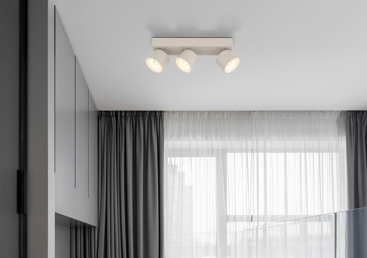 GLOBO LED-Strahler sand Metall Aluminium Kunststoff B/H/L: ca. 8,5x30x10,5 cm 3 Brennstellen LED-Strahler-Rae - sand (10,50/8,50/30,00cm) - GLOBO