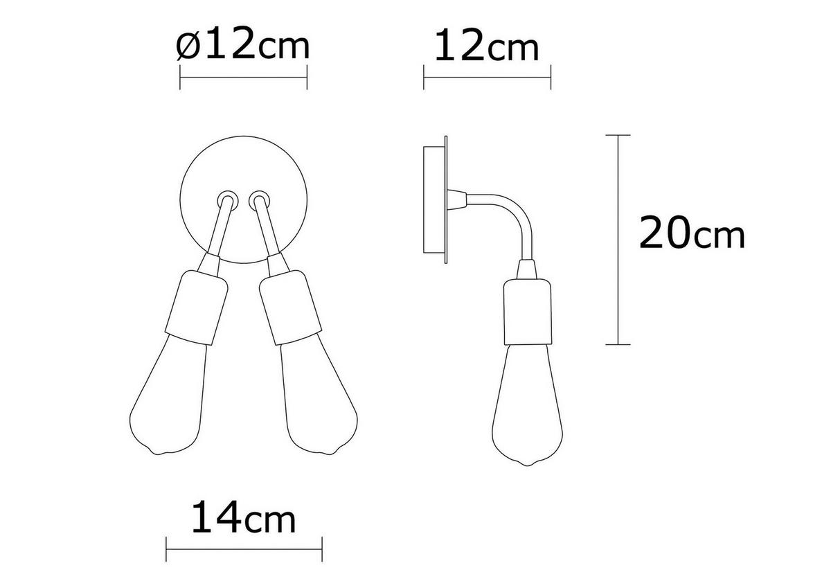 Opviq Wandleuchte schwarz Metall B/H/L: ca. 14x20x14 cm E27 2 Brennstellen Harput - schwarz (14,00/14,00/20,00cm) - Opviq
