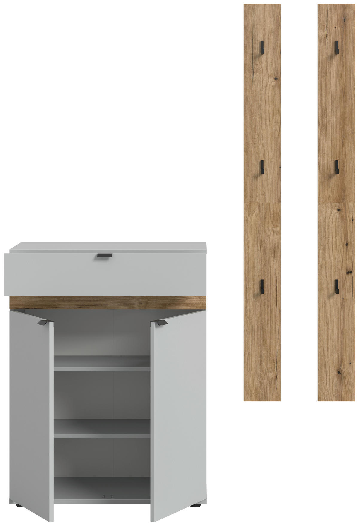 Garderobe Naro weiß Evoke Oak Nachbildung B/H/T: ca. 150x194x37 cm Naro - weiß (150,00/194,00/37,00cm) - xonox.home