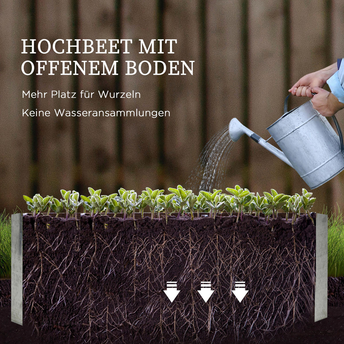 Outsunny Hochbeet silber Stahl B/H/L: ca. 53x90x53 cm Hochbeet - grün/silber (53,00/53,00/90,00cm) - Outsunny