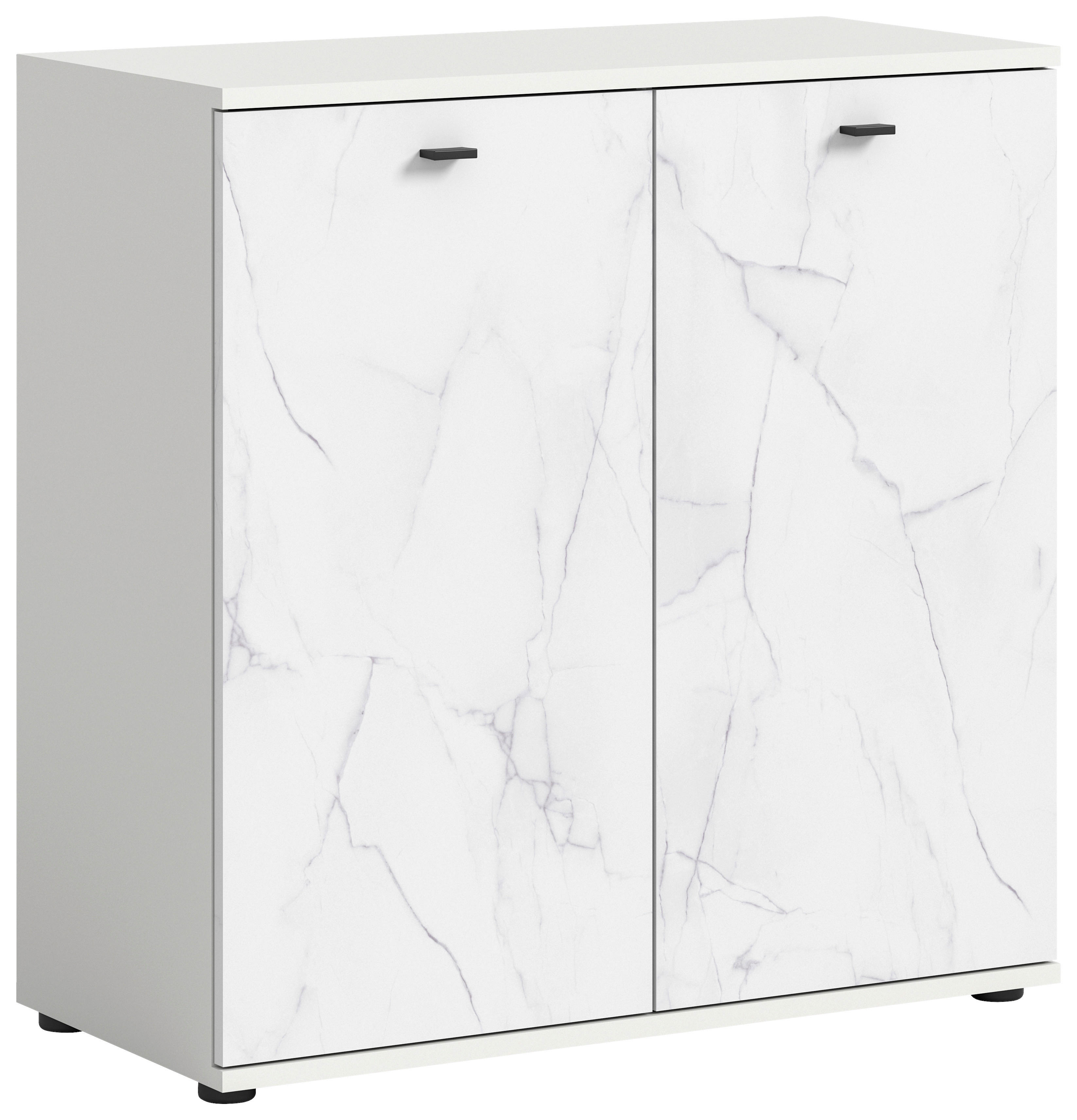 Kommode Stone weiß Marmoroptik B/H/T: ca. 86x88x41 cm Stone - weiß/Marmoroptik (86,00/88,00/41,00cm)