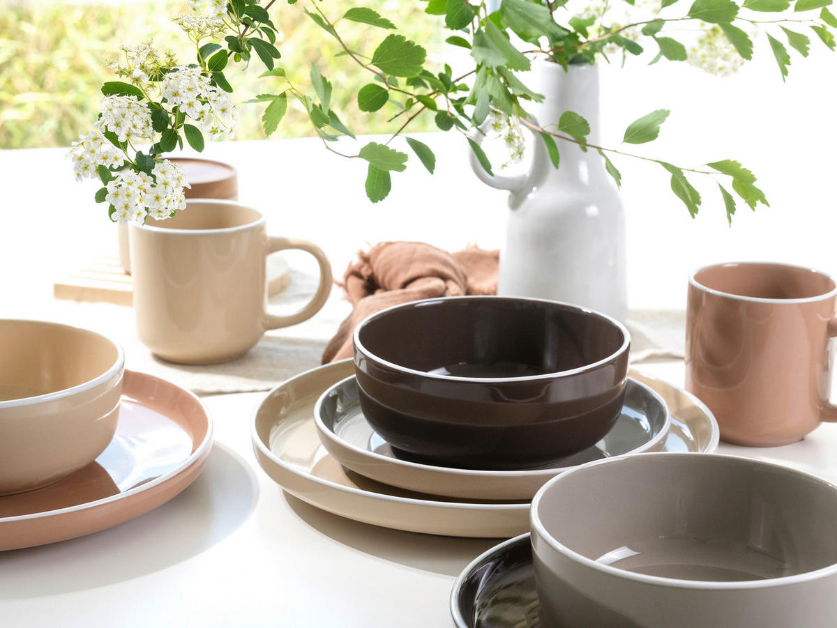 CreaTable Kombiservice Nordic Mocha Mousse braun Steinzeug 16 tlg. Nordic Mocha Mousse - braun - CreaTable