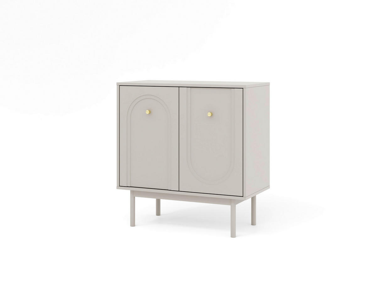 Kommode MAZOMA Eiche Kaschmirgrau Nachbildung gold Optik B/H/T: ca. 79x82x39 cm MAZOMA - gold/Eiche (79,00/82,00/39,00cm) - WIPMEB