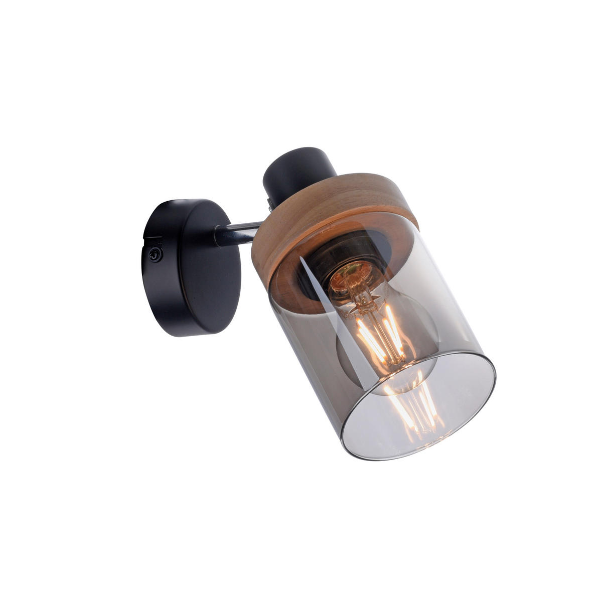 Just Light Spot Pasqual 11311-18 schwarz Rauch Metall Glas B/H/L: ca. 19x18x21 cm E27 1 Brennstellen Spot_1flg.Pasqual - schwarz/Rauch (21,00/19,00/18,00cm) - Just Light