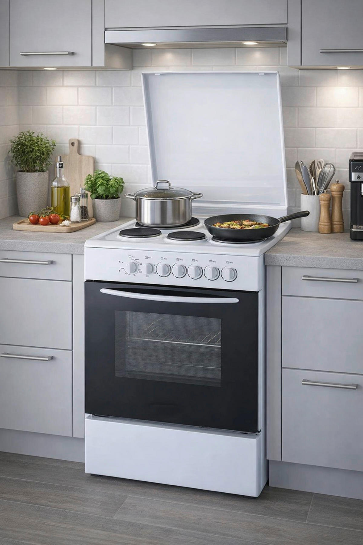 Stand-Elektroherd EH-50KPD49 weiß B/H/T: ca. 49,5x86,5x64,6 cm Stand-Elektroherd EH-50KPD49 - weiß (49,50/86,50/64,60cm)