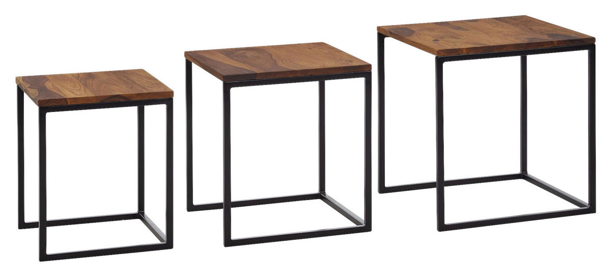 Beistelltisch 3er-Set. rosenholz Holz B/H/T: ca. 40x42x40 cm 3er-Set. - rosenholz (40,00/42,00/40,00cm) - Wohnling