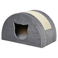 PawHut Katzen-Zubehör grau Edelstahl B/H/L: ca. 30x48,5x30 cm Katzenhöhle - grau (30,00/30,00/48,50cm) - PawHut