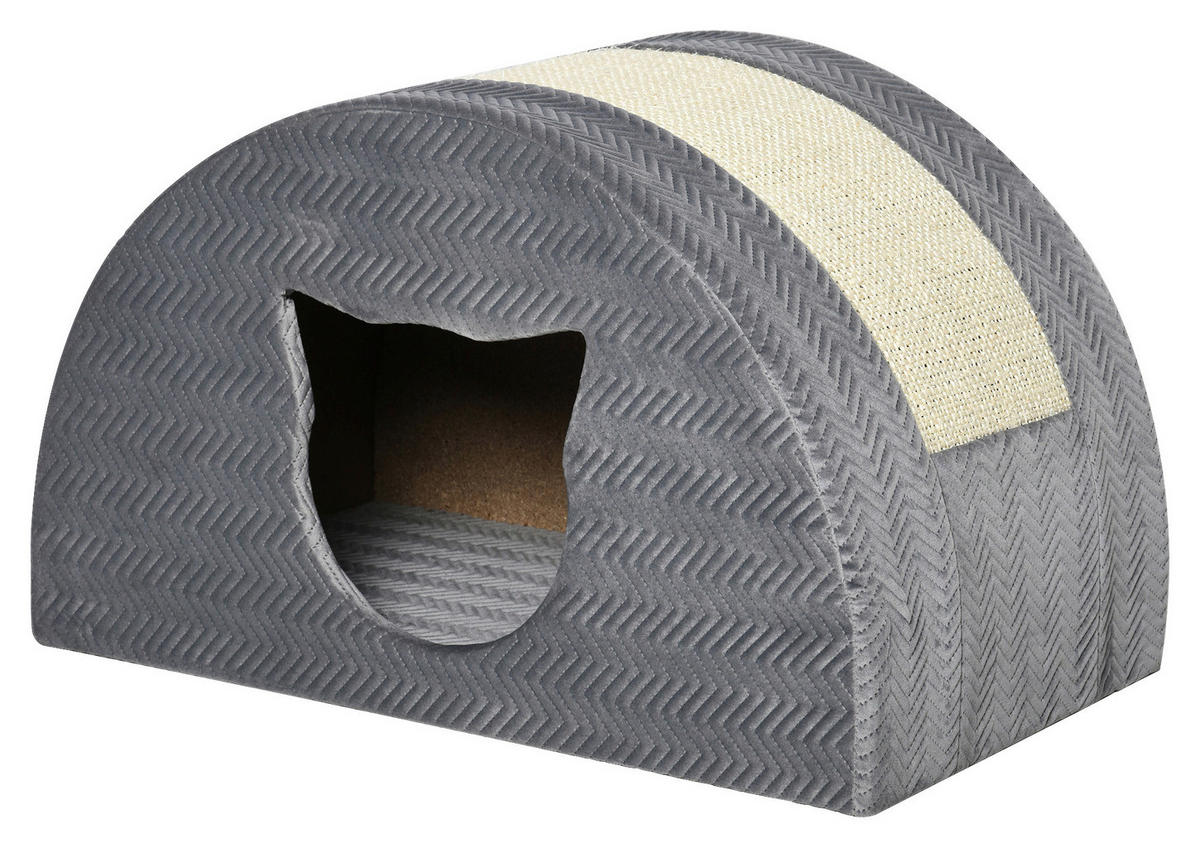 PawHut Katzen-Zubehör grau Edelstahl B/H/L: ca. 30x48,5x30 cm Katzenhöhle - grau (30,00/30,00/48,50cm) - PawHut