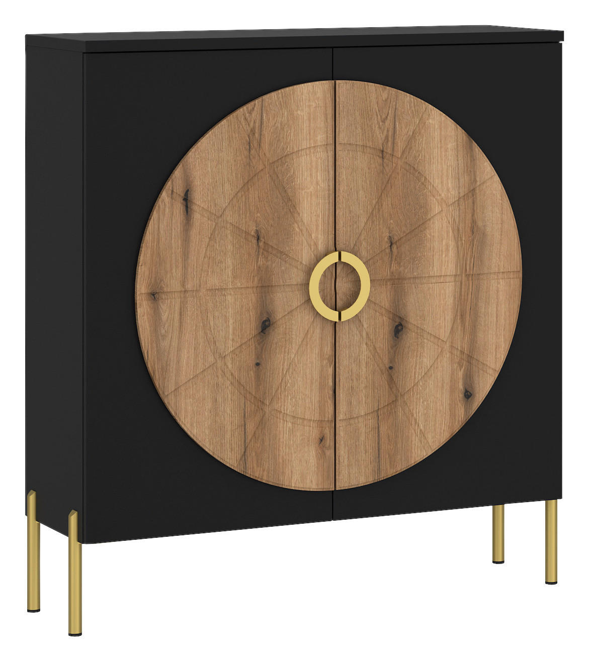 Kommode Hong Kong schwarz matt Eiche Evoke Oak Nachbildung B/H/T: ca. 100x113x38 cm Hong Kong - Eiche/schwarz (100,00/113,00/38,00cm)