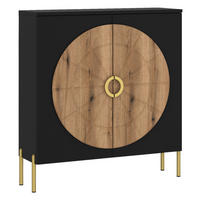 Kommode Hong Kong schwarz matt Eiche Evoke Oak Nachbildung B/H/T: ca. 100x113x38 cm Hong Kong - Eiche/schwarz (100,00/113,00/38,00cm)
