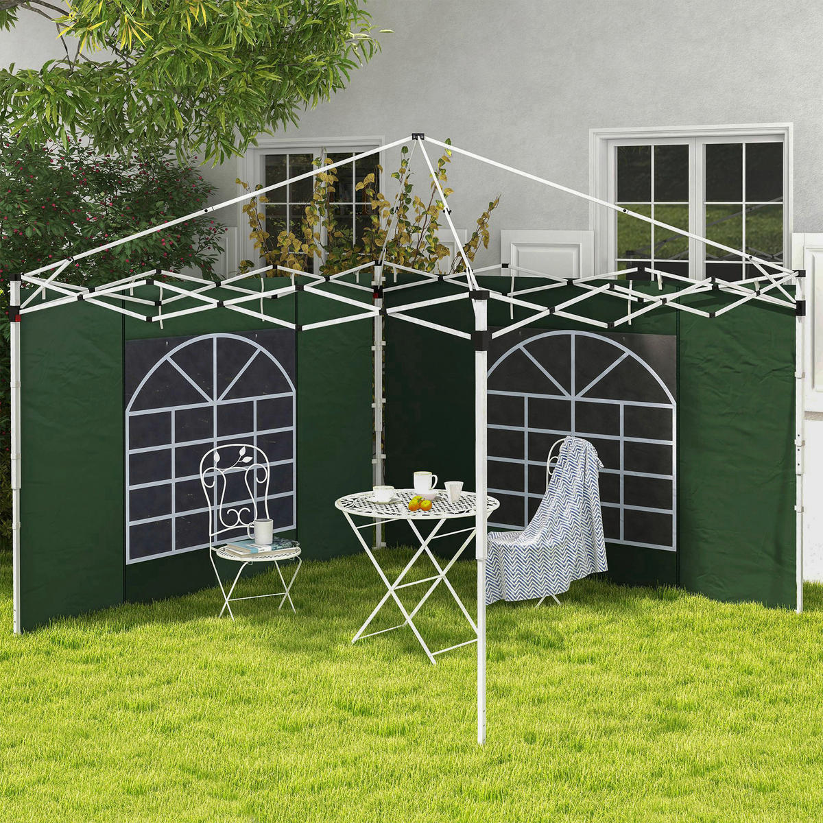 Outsunny Seitenteile für Pavillon grün Polyester B/H/L: ca. 295x195x0,01 cm Seitenteile für Pavillon - grün (0,01/295,00/195,00cm) - Outsunny