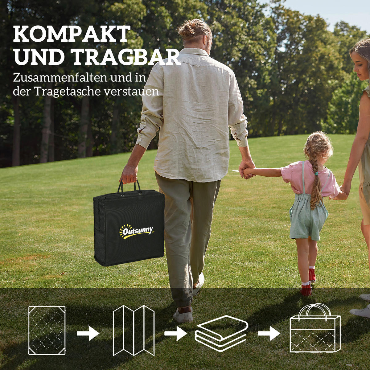 Outsunny Outdoor-Teppich blau B/H/L: ca. 274x1x182 cm Outdoorteppich - blau/weiß (182,00/274,00/1,00cm) - Outsunny