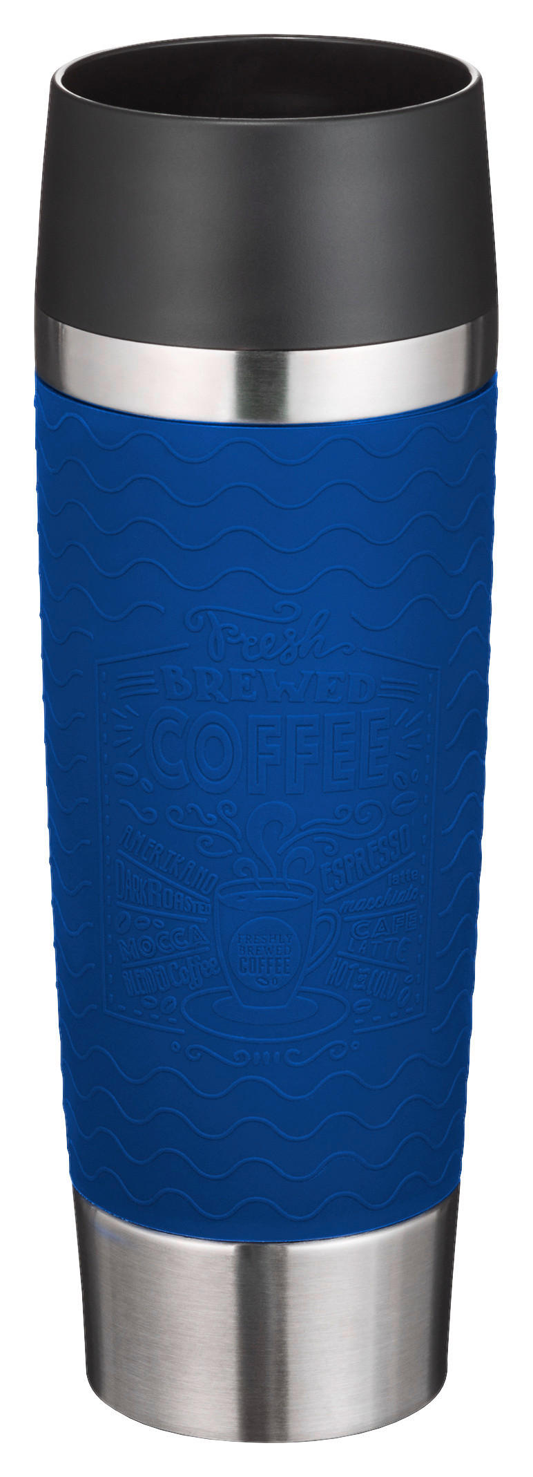EMSA Isolierbecher blau Edelstahl B/H/L: ca. 8x24,2x8 cm Isolierbecher_Travel_Mug - blau (8,00/8,00/24,20cm) - EMSA