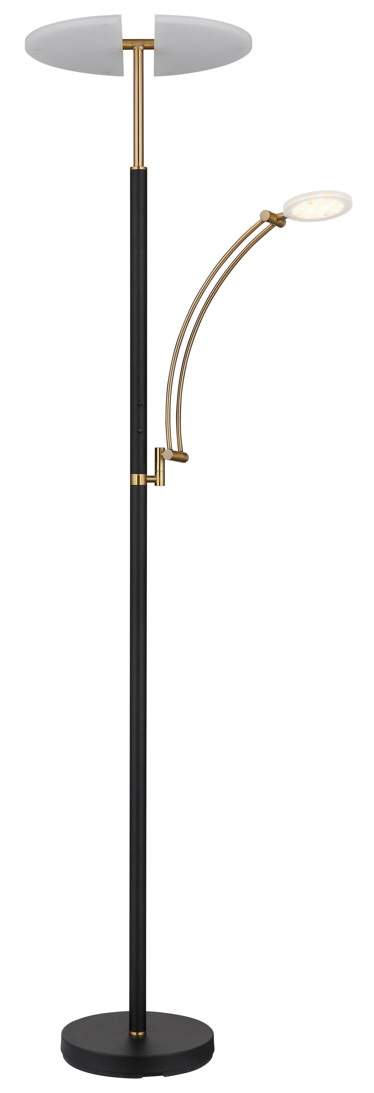 GLOBO LED-Deckenfluter bronze Chrom Kunststoff Metall B/H/T: ca. 80x183x40,5 cm 1 Brennstellen TIRANA - Chrom/bronze (80,00/183,00/40,50cm) - GLOBO