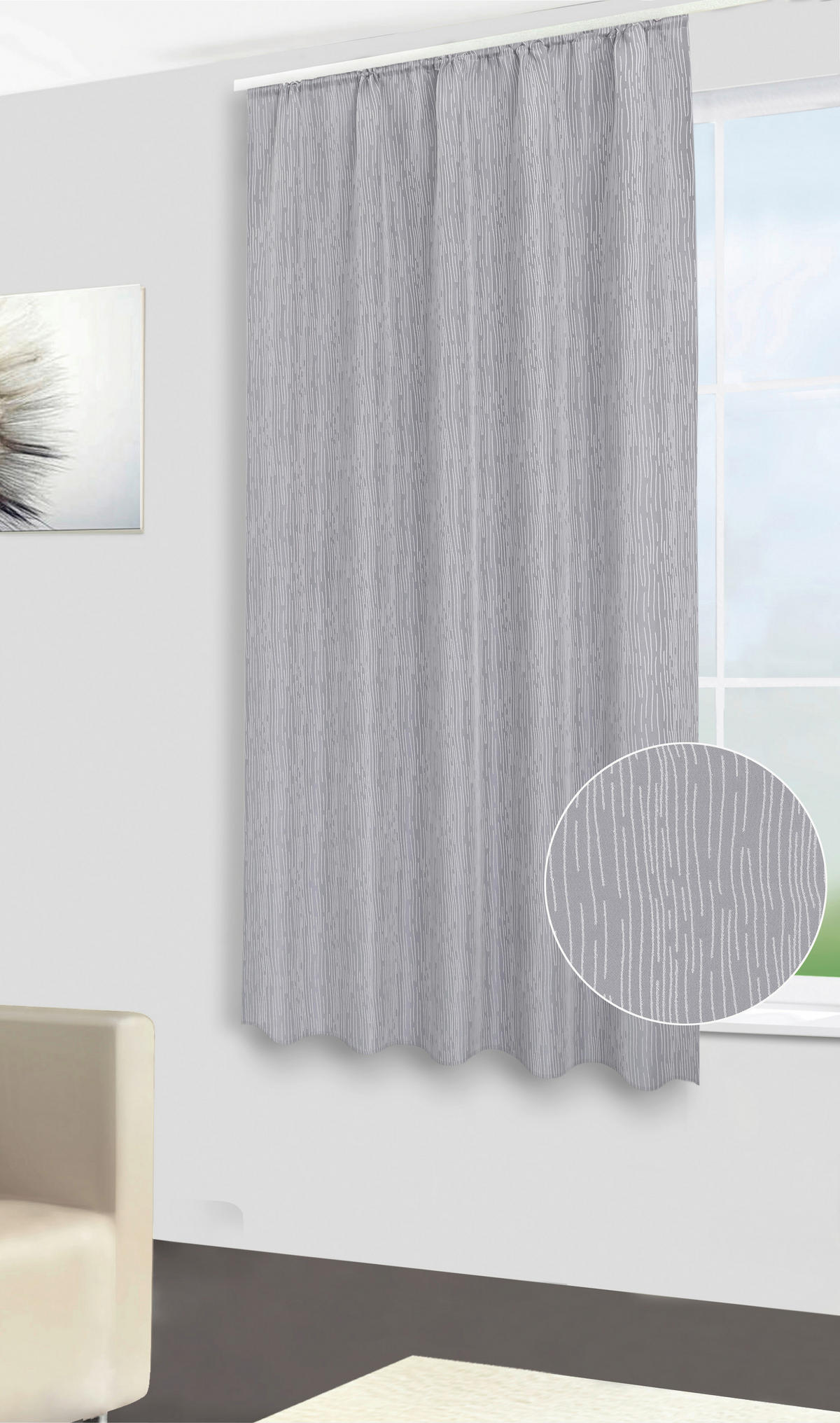 Dekovorhang Tessin silber B/L: ca. 140x175 cm Tessin - silber (140,00/175,00cm) - silver edition