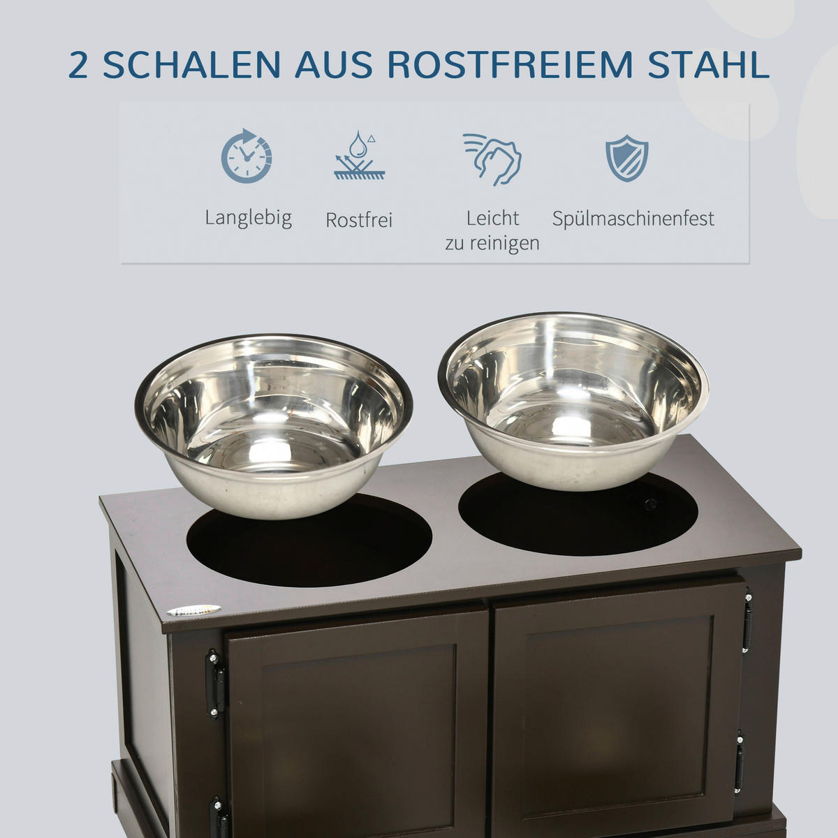 PawHut Hundenapf kaffee MDF B/H/L: ca. 30x34x60 cm Hundenapf - kaffee (60,00/30,00/34,00cm) - PawHut