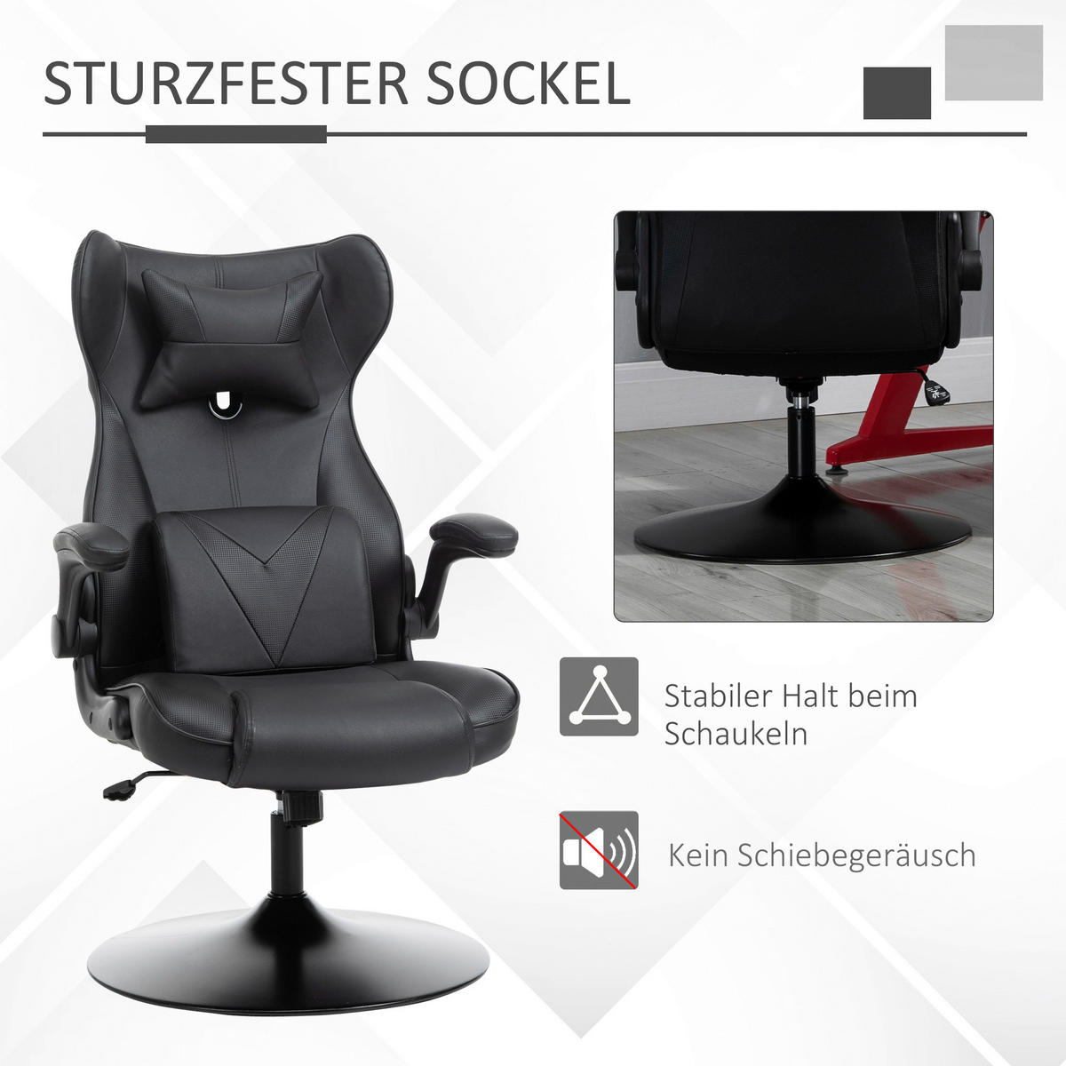 Gaming-Sessel 921-353 schwarz 921-353 - schwarz (67,00/112,00/75,00cm) - Vinsetto